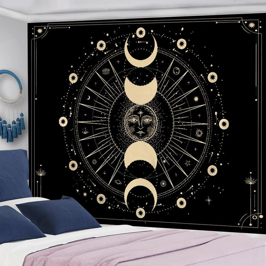 Witchcraft Sun Moon Tapestry Wall Hanging Tapestry MoonChildWorld 