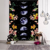 Moon phases floral tapestry Tapestry MoonChildWorld 