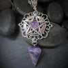 Witch Pentagram Quartz Stone Necklace Necklace MoonChildWorld Purple