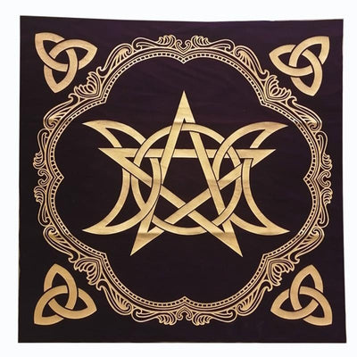 Triple Moon Pentacle Wicca Altar Cloth Tablecloth Tablecloth MoonChildWorld Purple