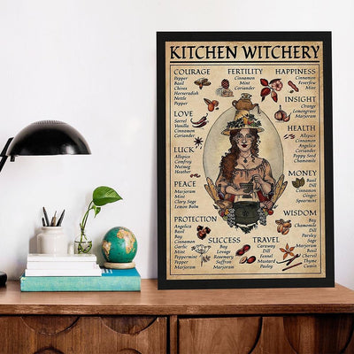 Kitchen Witchery Woman Witch Poster Canvas Canvas MoonChildWorld