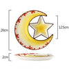 Wicca Moon Star Ceramic Dinner Plate Plate MoonChildWorld Yellow