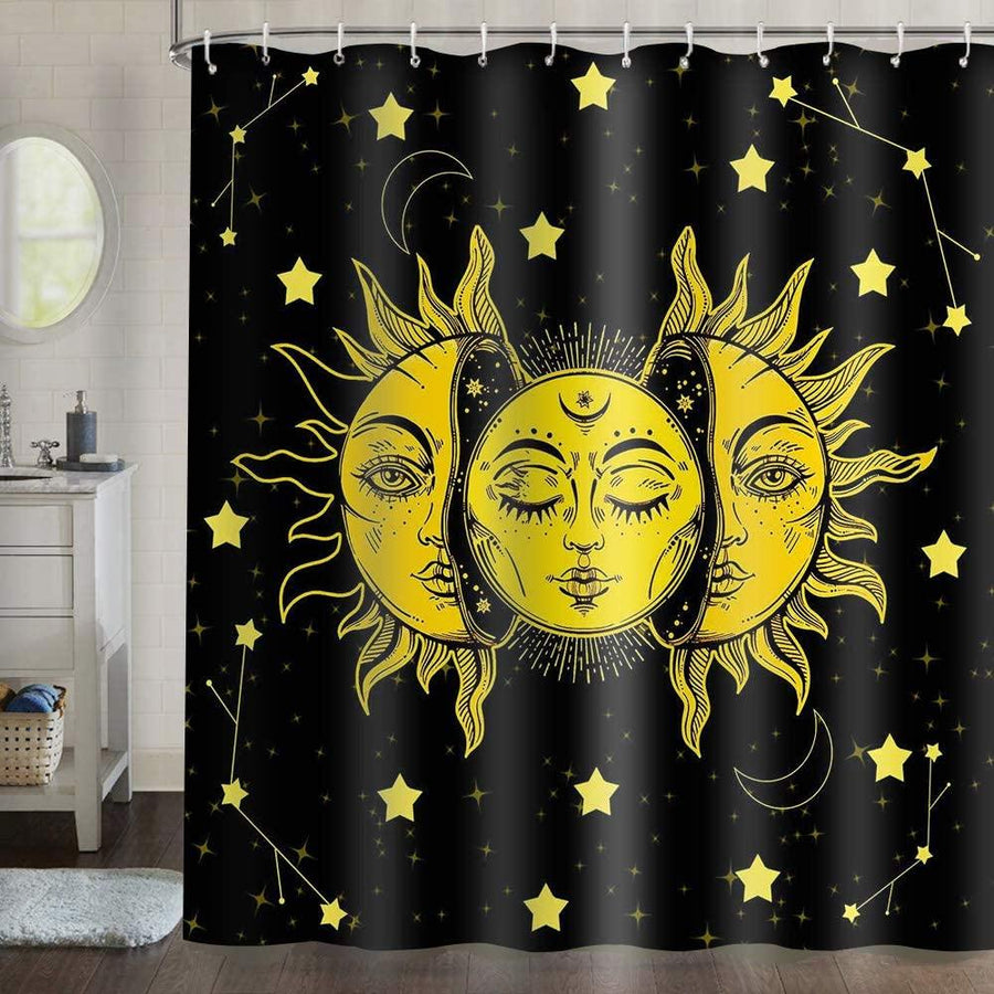 Sun Moon Wiccan Shower Curtain Shower Curtain MoonChildWorld 