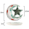 Wicca Moon Star Ceramic Dinner Plate Plate MoonChildWorld White red