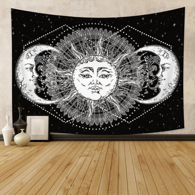 Wicca Sun Moon Tapestry Tapestry MoonChildWorld Sun moon 150x100cm No Lights