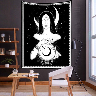 Witch Moon gothic tapestry Tapestry MoonChildWorld 90x70cm