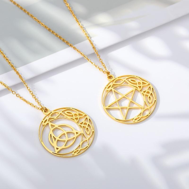Celtic pentagram witch wicca necklace Necklace MoonChildWorld 