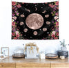Moon Phases Flowers Starry Night Tapestry Tapestry MoonChildWorld