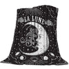 Witchy La Lune Moon Black Throw Blanket Premium Blanket MoonChildWorld 125X150CM