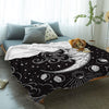 Witchy La Lune Moon Black Throw Blanket Premium Blanket MoonChildWorld
