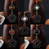 Wicca Pentagram Natural Stone Earrings Earrings MoonChildWorld
