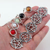 Wicca Pentagram Natural Stone Earrings Earrings MoonChildWorld 