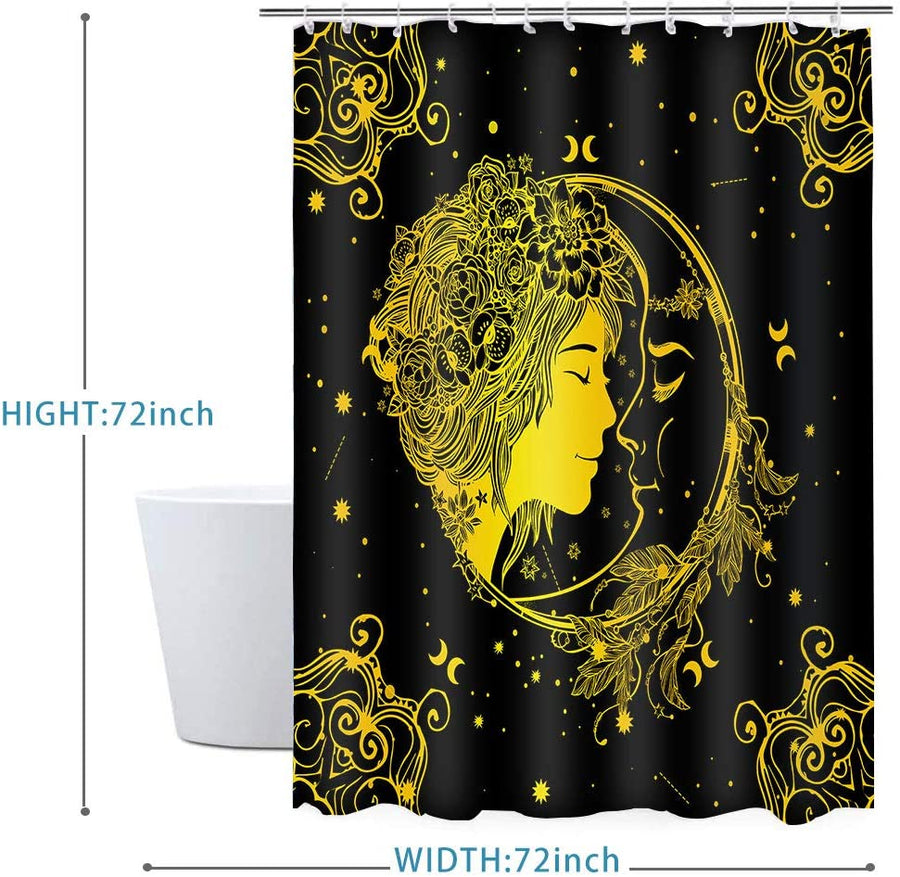 Sun Moon Witch Shower Curtain Shower Curtain MoonChildWorld 