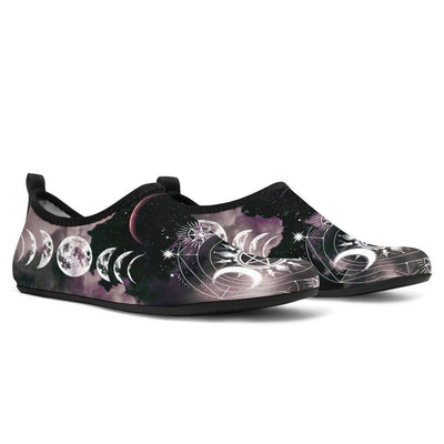 Triple moon phases wicca Aqua Shoes Shoes MoonChildWorld Women's Aqua Shoes - Triple moon phases US 5-6 / EU36-37