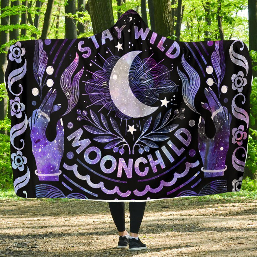 Moon child Hooded Blanket Hooded Blanket MoonChildWorld 