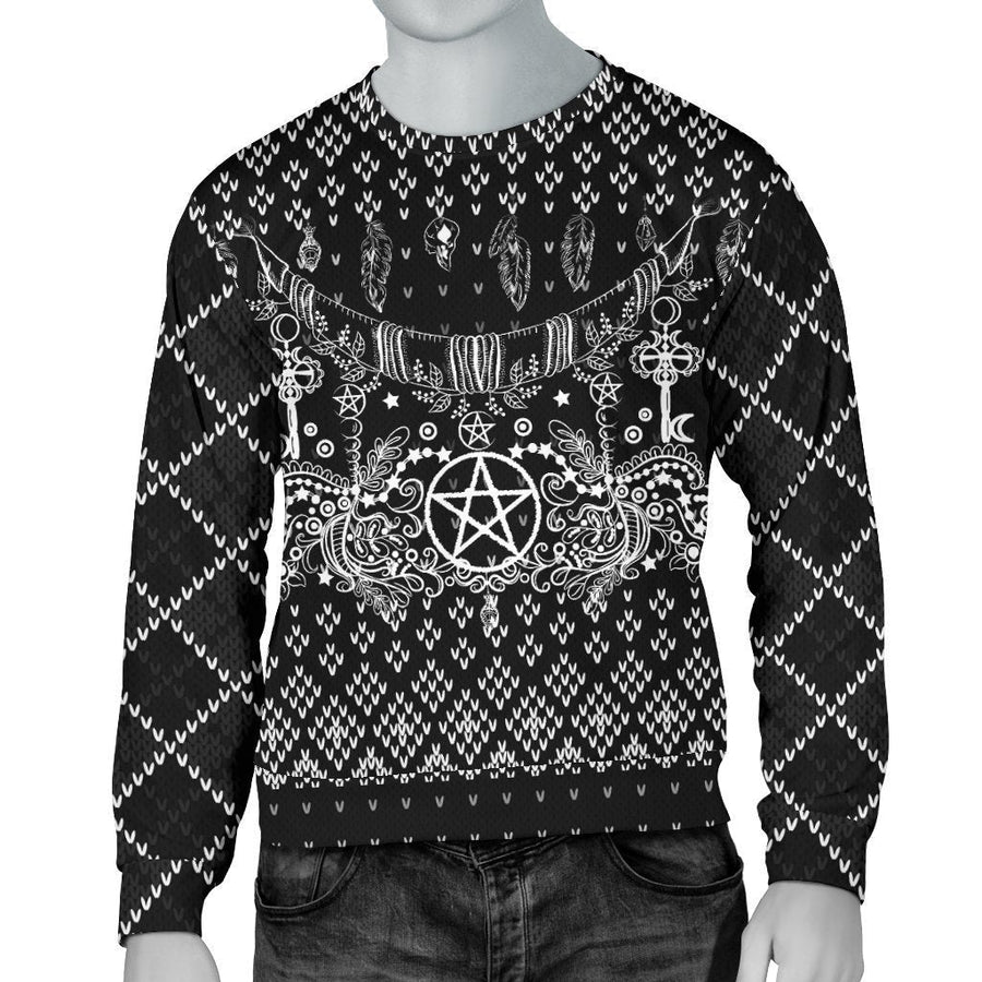 Pentagram Wicca Christmas Sweater Sweater MoonChildWorld 
