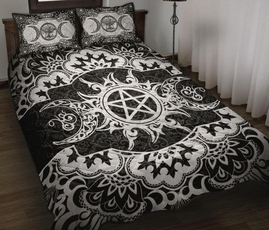 Triple moon wicca Quilt Bed Set Bedding Set MoonChildWorld 
