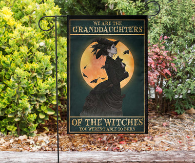 Witch granddaughter halloween flag MoonChildWorld Flag - Witch granddaughter Garden Flag (18" X 12")