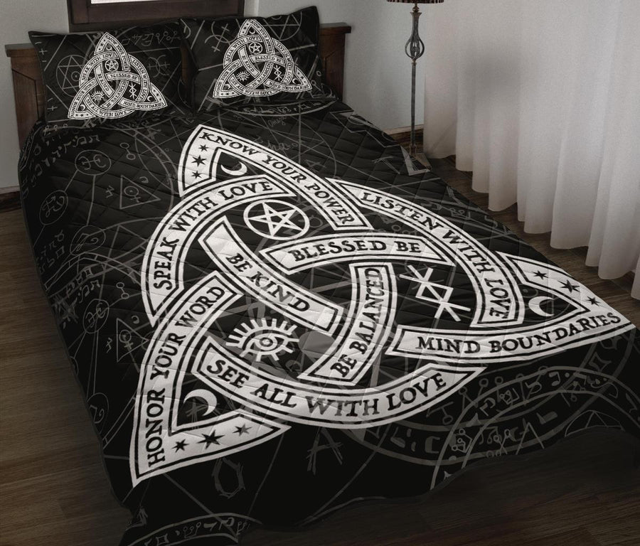 Wicca triquetra Quilt Bed Set Bedding Set MoonChildWorld 