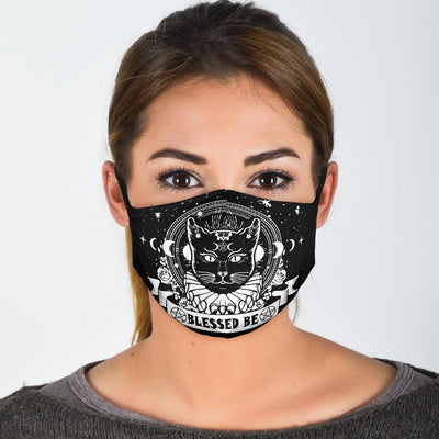 Blessed be cat wicca Face Mask Face mask MoonChildWorld