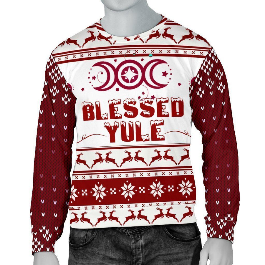 Blessed Yule Wicca Christmas Sweater Sweater MoonChildWorld 