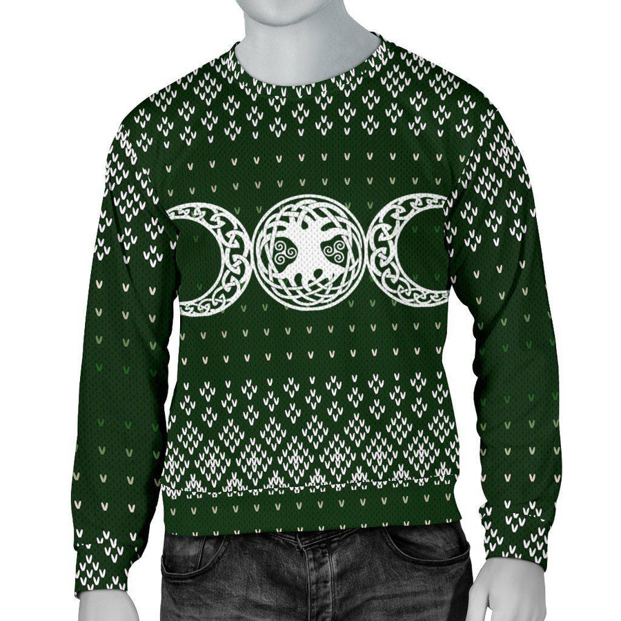Triple moon Wicca Christmas Sweater Sweater MoonChildWorld 