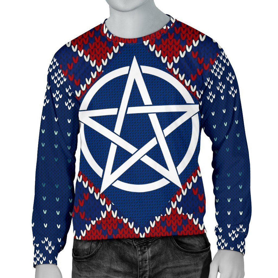 Pentacle Wicca Christmas Sweater Sweater MoonChildWorld 