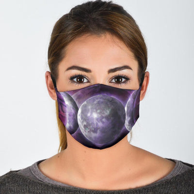 Wicca Witch face masks Face mask MoonChildWorld Face Mask - Purple Triple moon 1 Adult Mask + 2 FREE Filters (Age 13+)