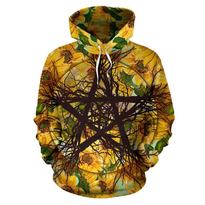 Sunflower Pentagram wicca hoodie Hoodie MoonChildWorld