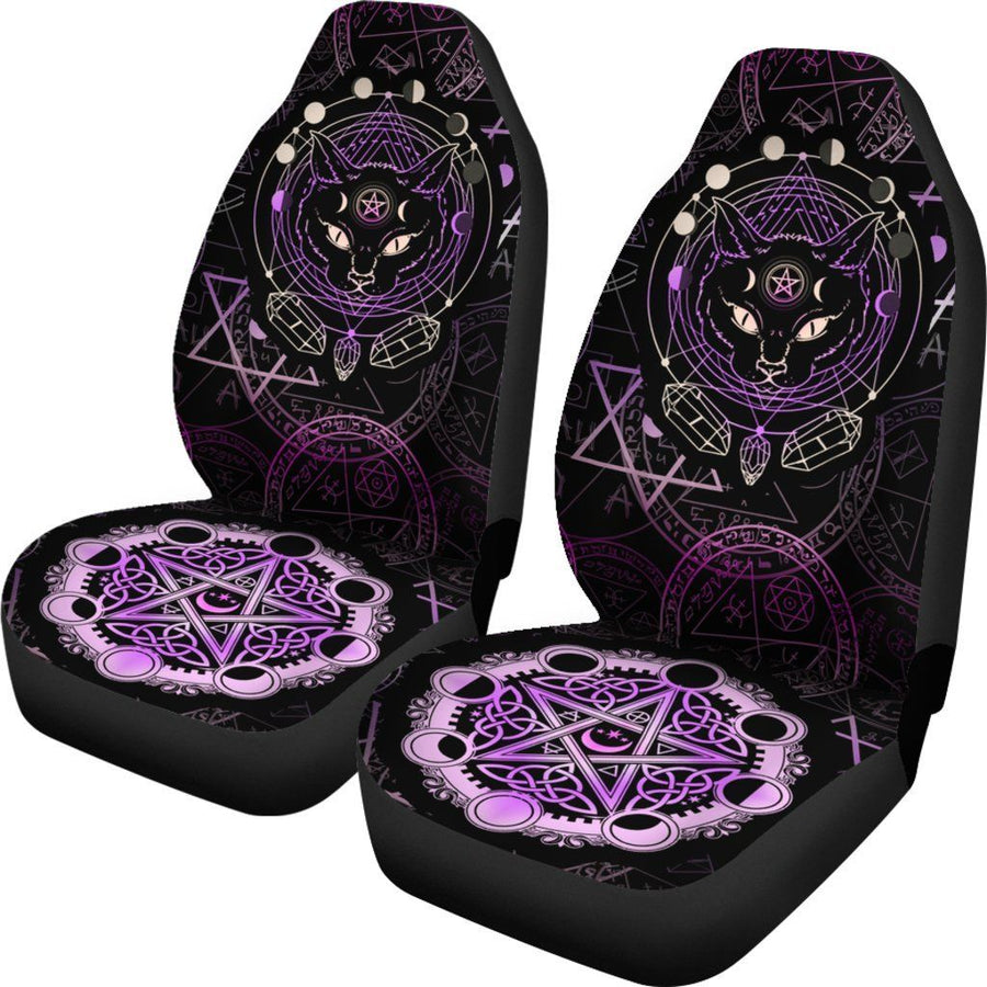Cat moon phases wicca Car Seat Covers