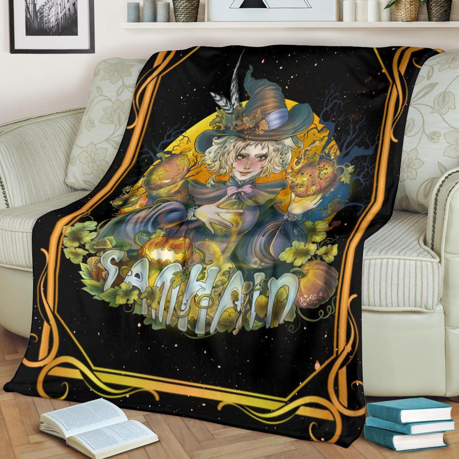Witch Samhain Halloween Premium Blanket