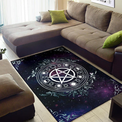 Pentagram Wicca Area Rug Area Rug MoonChildWorld