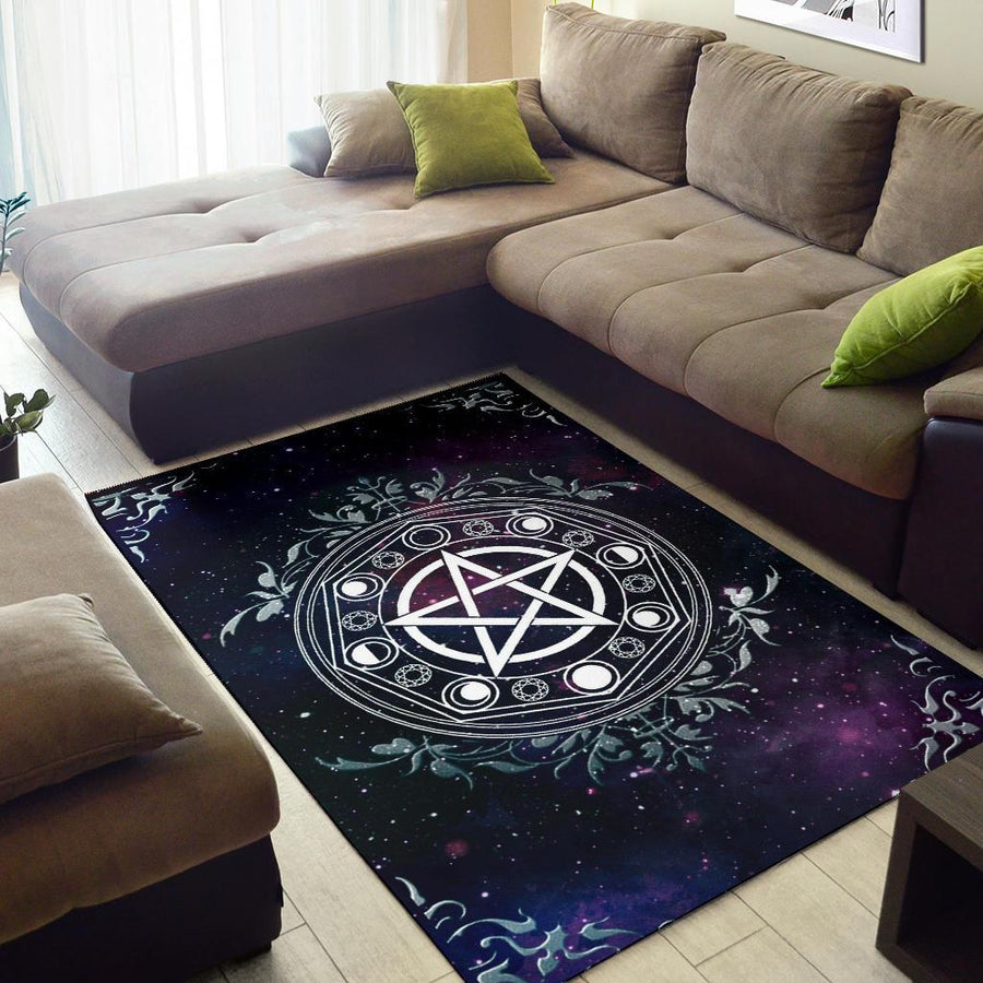 Pentagram Wicca Area Rug Area Rug MoonChildWorld 