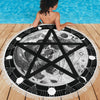 Pentagram moon wicca Beach Blanket Beach blanket MoonChildWorld 