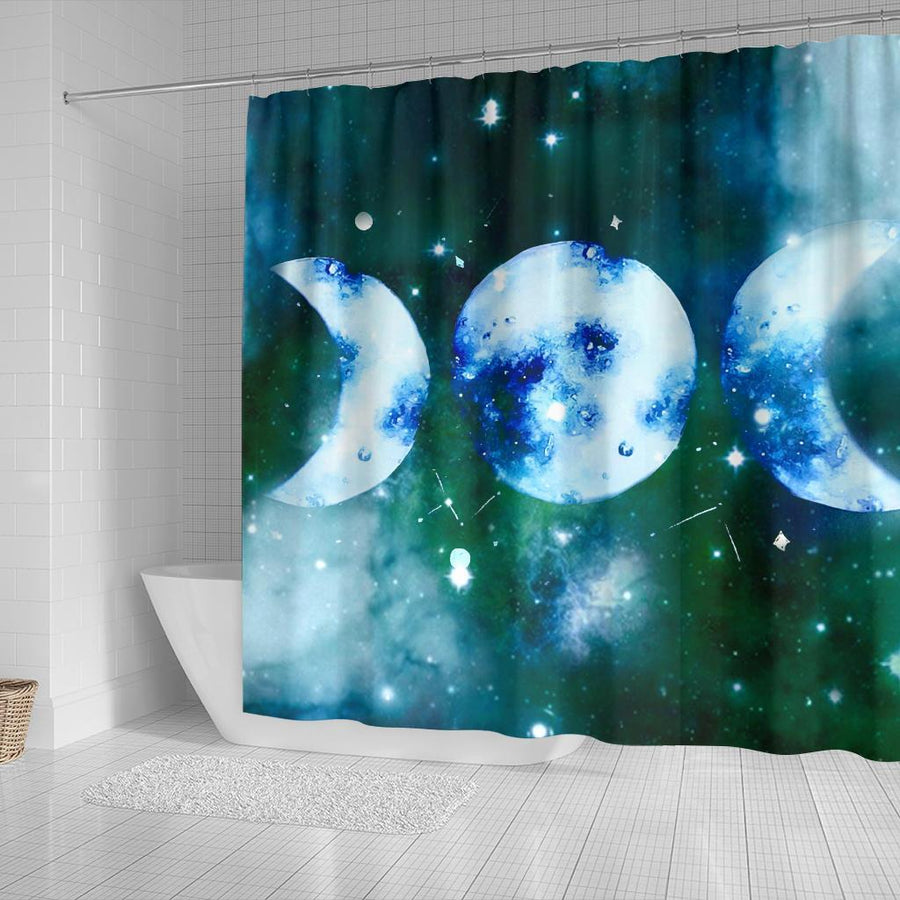 Triple moon Shower Curtain Shower Curtain MoonChildWorld 
