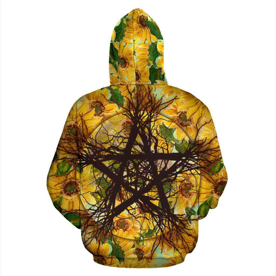 Sunflower Pentagram wicca hoodie Hoodie MoonChildWorld 