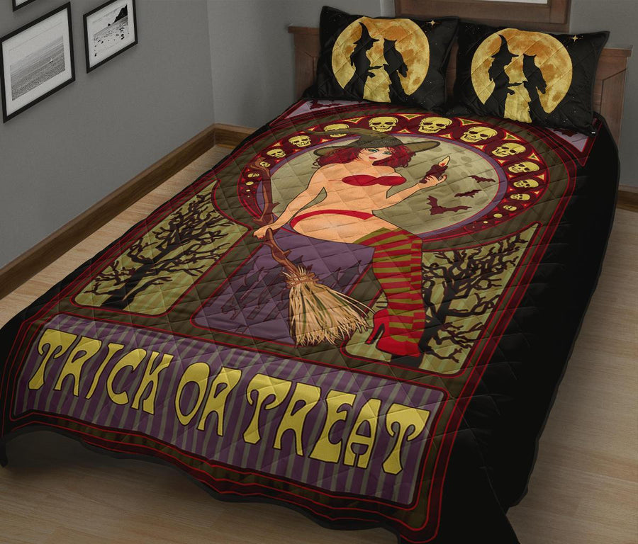 Witch Halloween Quilt Bed Set Quilt Bed Set MoonChildWorld 