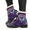 Moon phases cat wicca Faux Fur Leather Boots Shoes MoonChildWorld