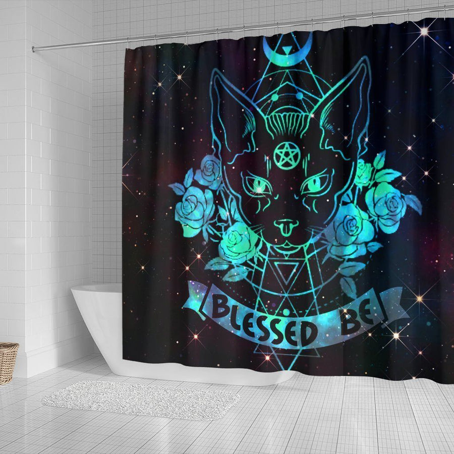Cat magic wicca Shower Curtain Shower Curtain MoonChildWorld 