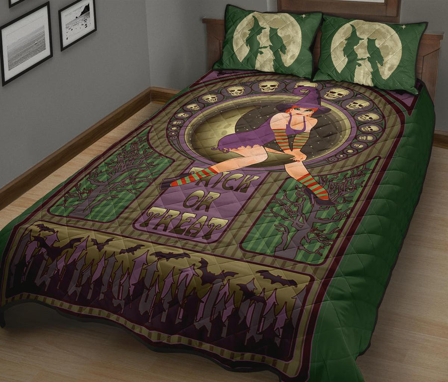 Witch Halloween Quilt Bed Set Quilt Bed Set MoonChildWorld 