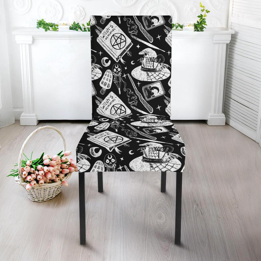 Wicca book Dining Chair Slip Cover