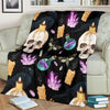 Gothic skull raven witch Premium Blanket Premium Blanket MoonChildWorld 
