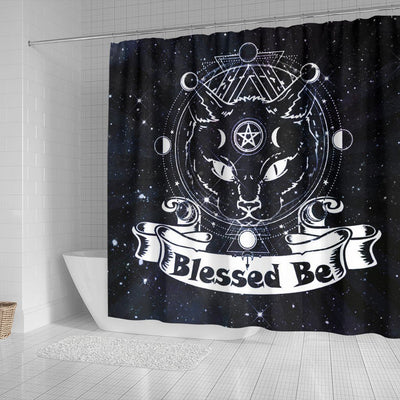 Wicca cat Shower Curtain Shower Curtain MoonChildWorld