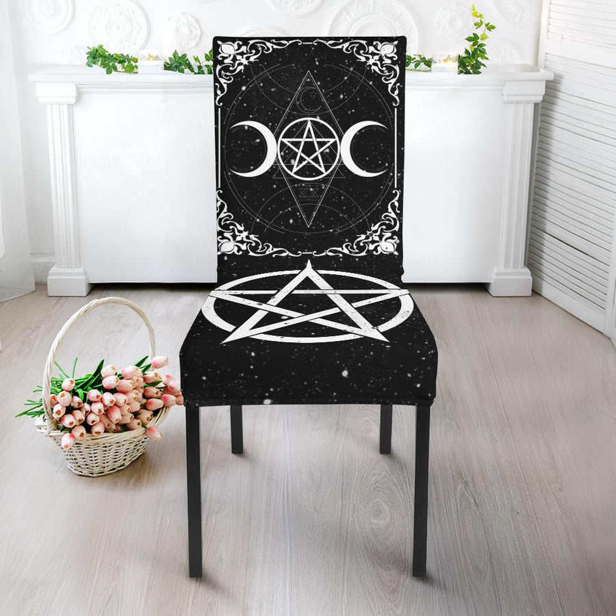 Wicca Dining Chair Slip Cover Chair Slip Cover MoonChildWorld Slip Cover - Black Dining Chair 