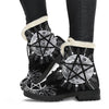 Pentagram moon wicca Faux Fur Leather Boots Shoes MoonChildWorld