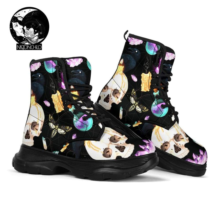 Witchcraft gothic skull Chunky Boots
