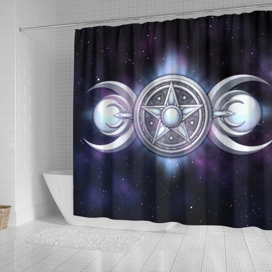 Triple moon Shower Curtain Shower Curtain MoonChildWorld 