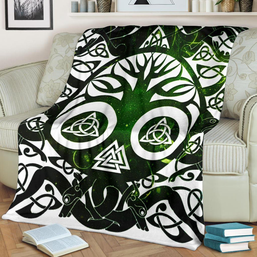 Celtic Pagan Tree of life Wicca Premium Blanket Premium Blanket MoonChildWorld 