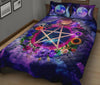 Pentagram moon wicca Quilt Bed Set Quilt Bed Set MoonChildWorld 