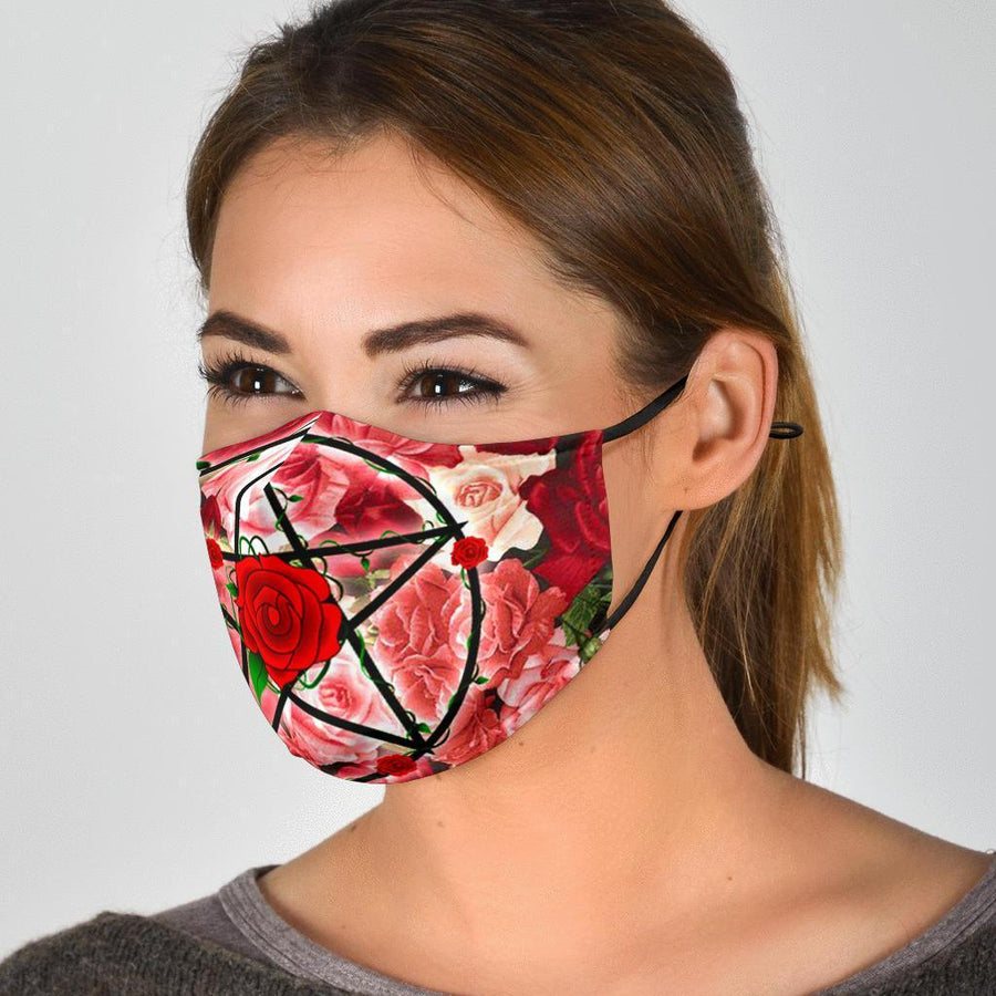 Roses pentacle wicca Face Mask Face mask MoonChildWorld 